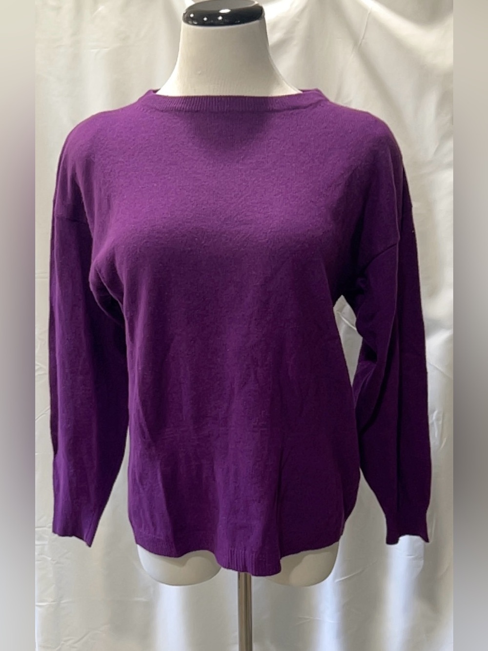 Cambridge Spirit Vintage Purple Lambswool Angora Blend Crewneck Sweater Large